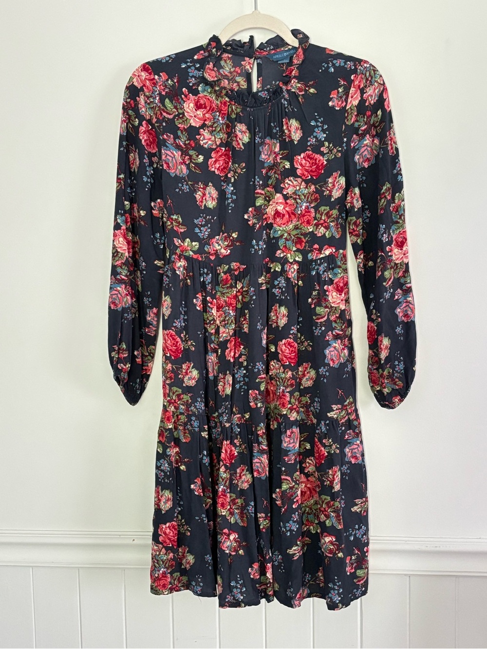 April Cornell Floral Dress XS /Small Cottagecore Prairie Vintage Milkmaid b34